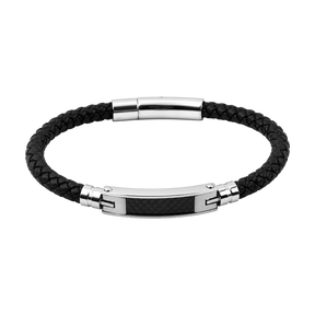 Echtleder Armband Carbon Fusion Schwarz