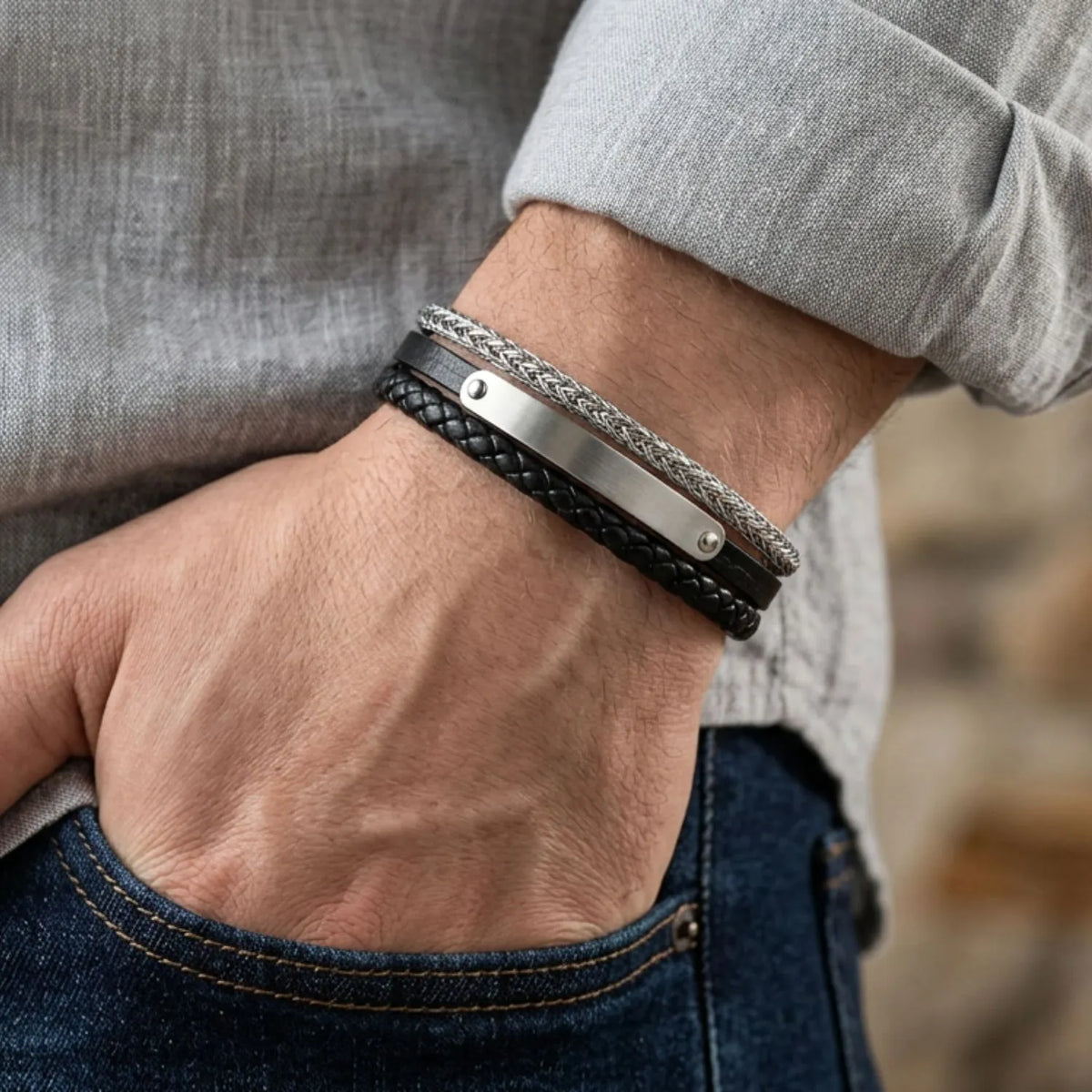 Echtleder Armband Mit Edelstahl Elementen 083bcbe5 84b8 49fc Aa53 685cfc582fa3
