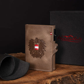 Adler Smart Wallet Trifold mit Karten-Pop-Up Funktion aus Echtleder