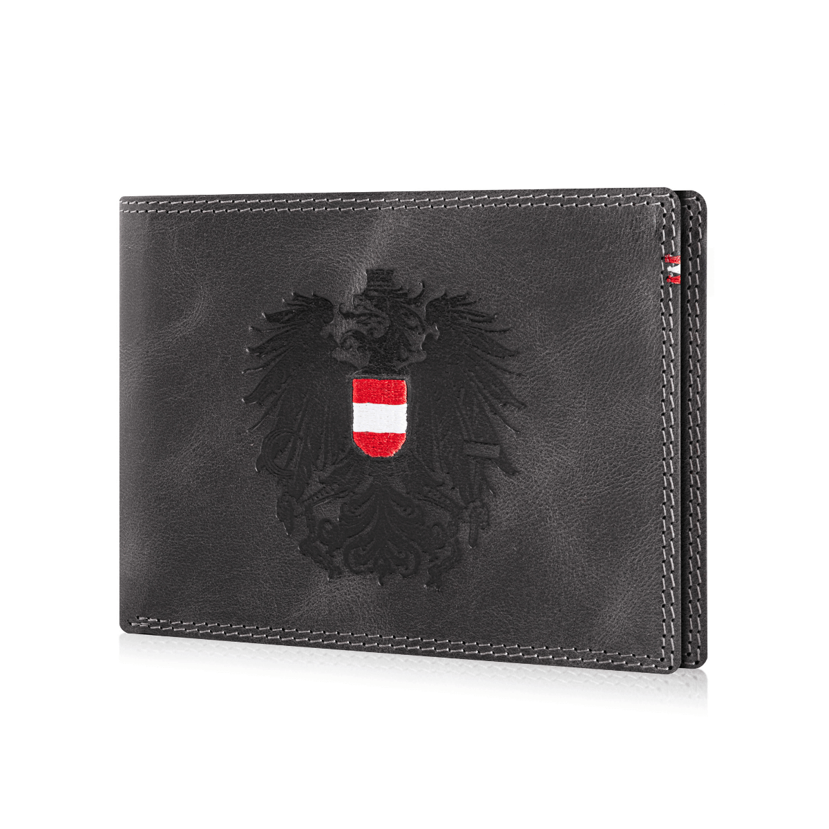 Österreich Adler Geldtasche - Leder Schwarz