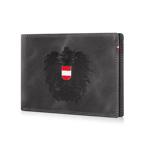 Österreich Adler Geldtasche - Leder Schwarz