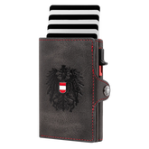 Echtleder Wallet Karten Pop-Up Österreich #Farbe_Schwarz Rot
