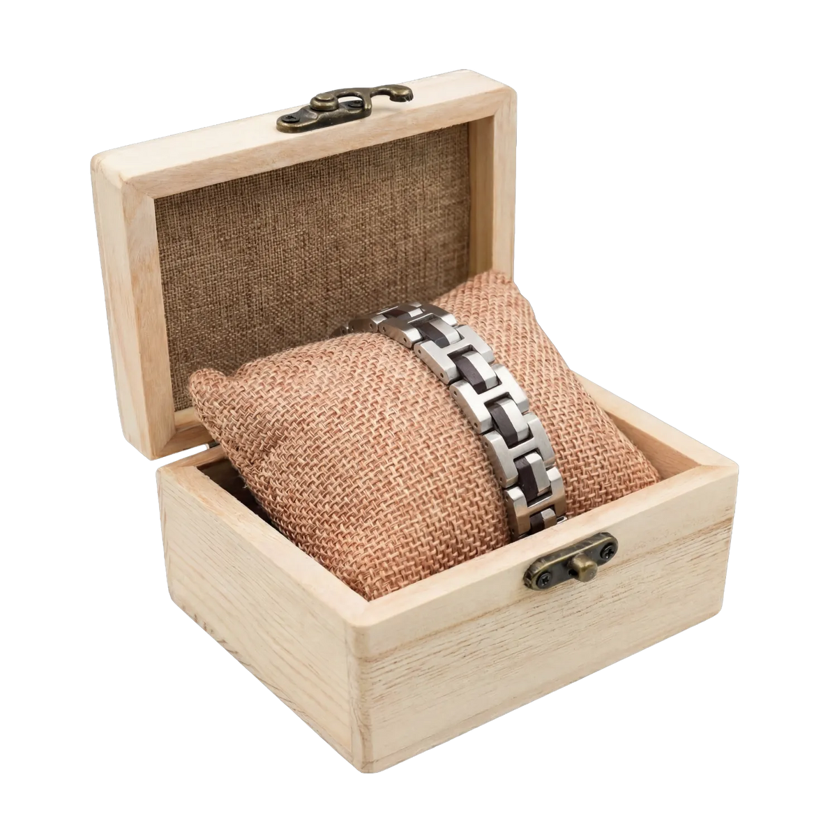 Edelstahl Holzarmband mit Holzbox perfektes Geschenk