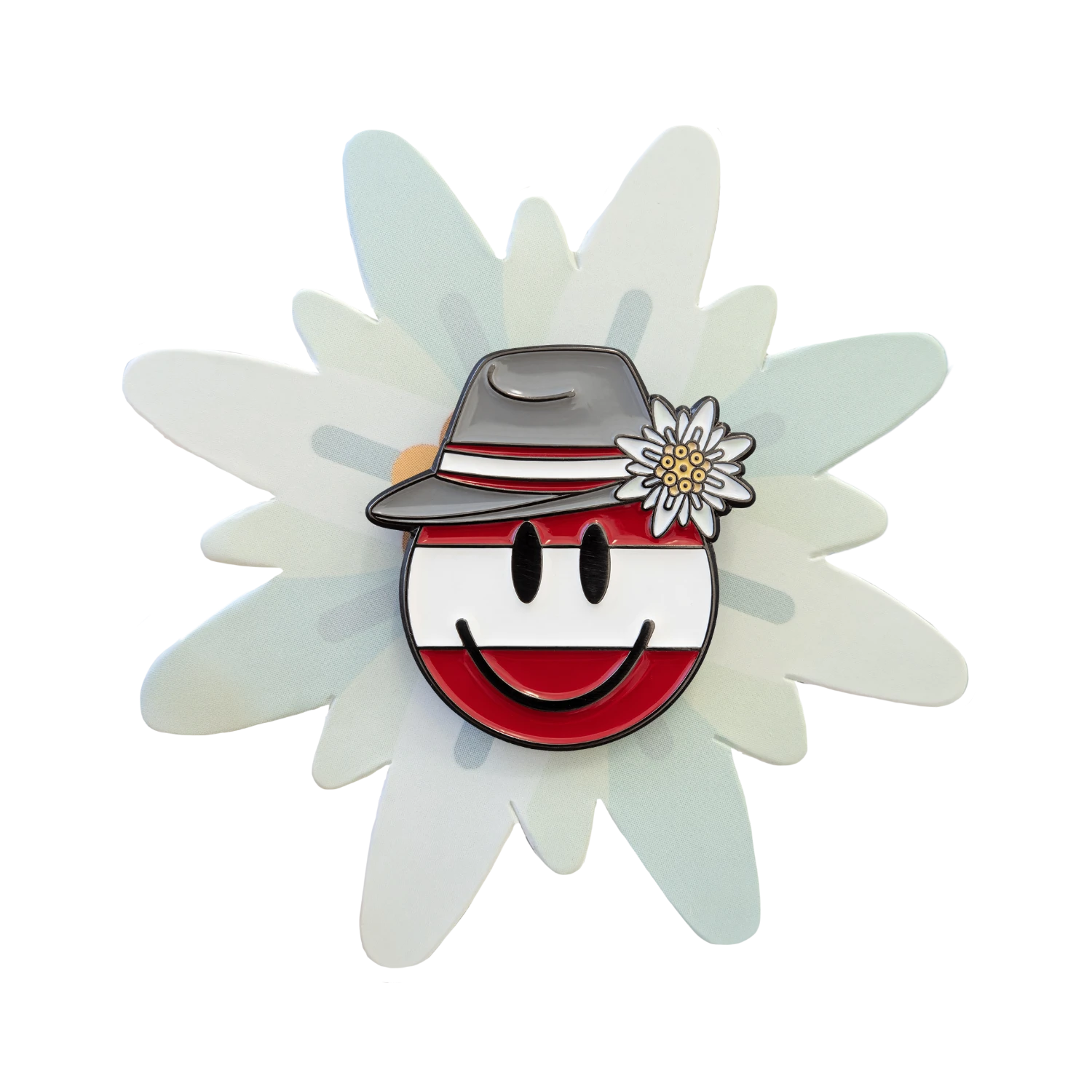 Edelweiß Anstecker Hoamatkult Smiley