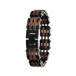 Edles Armband aus Naturholz und Edelstahl