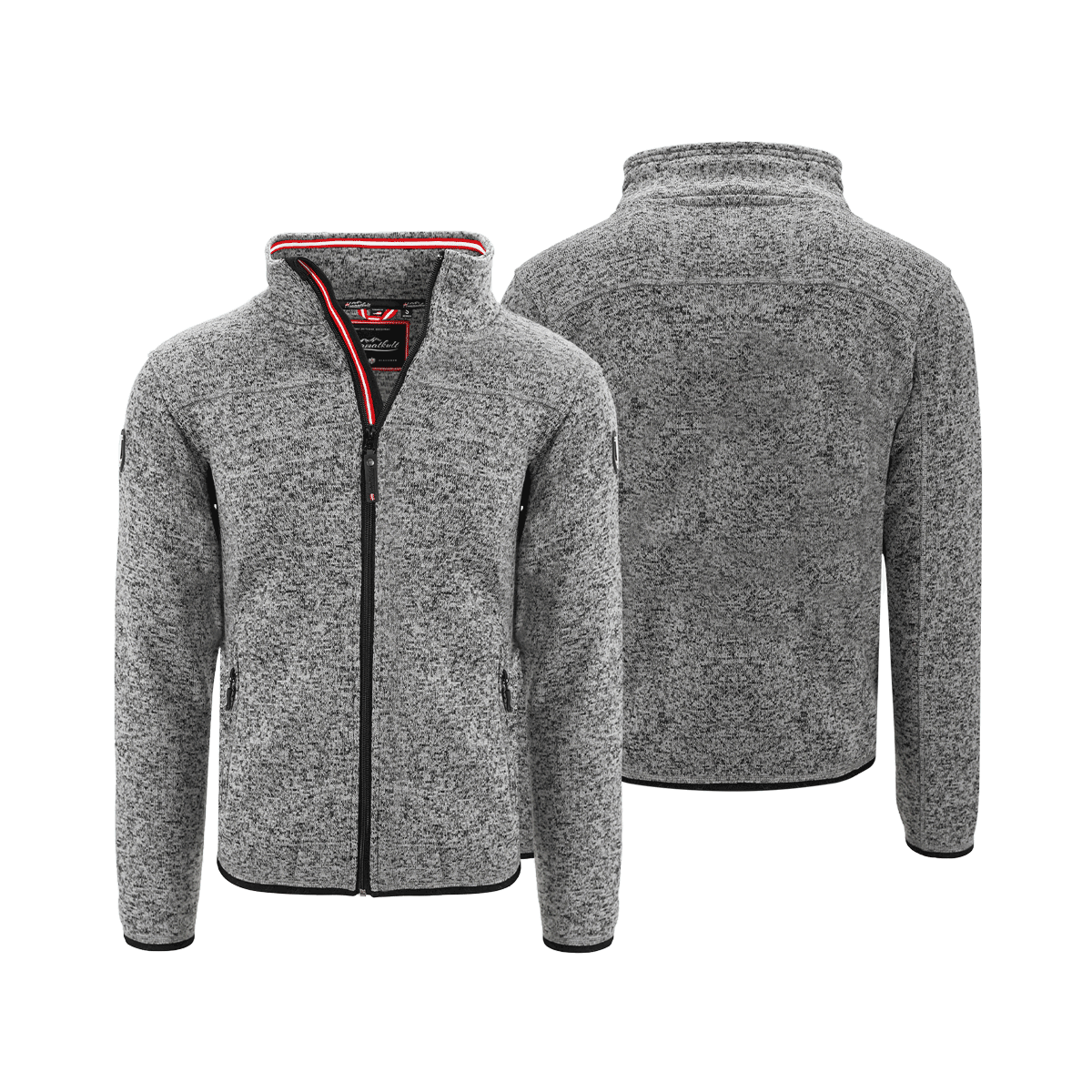 Fleece Jacke ohne Kapuze Herren dunkelgrau