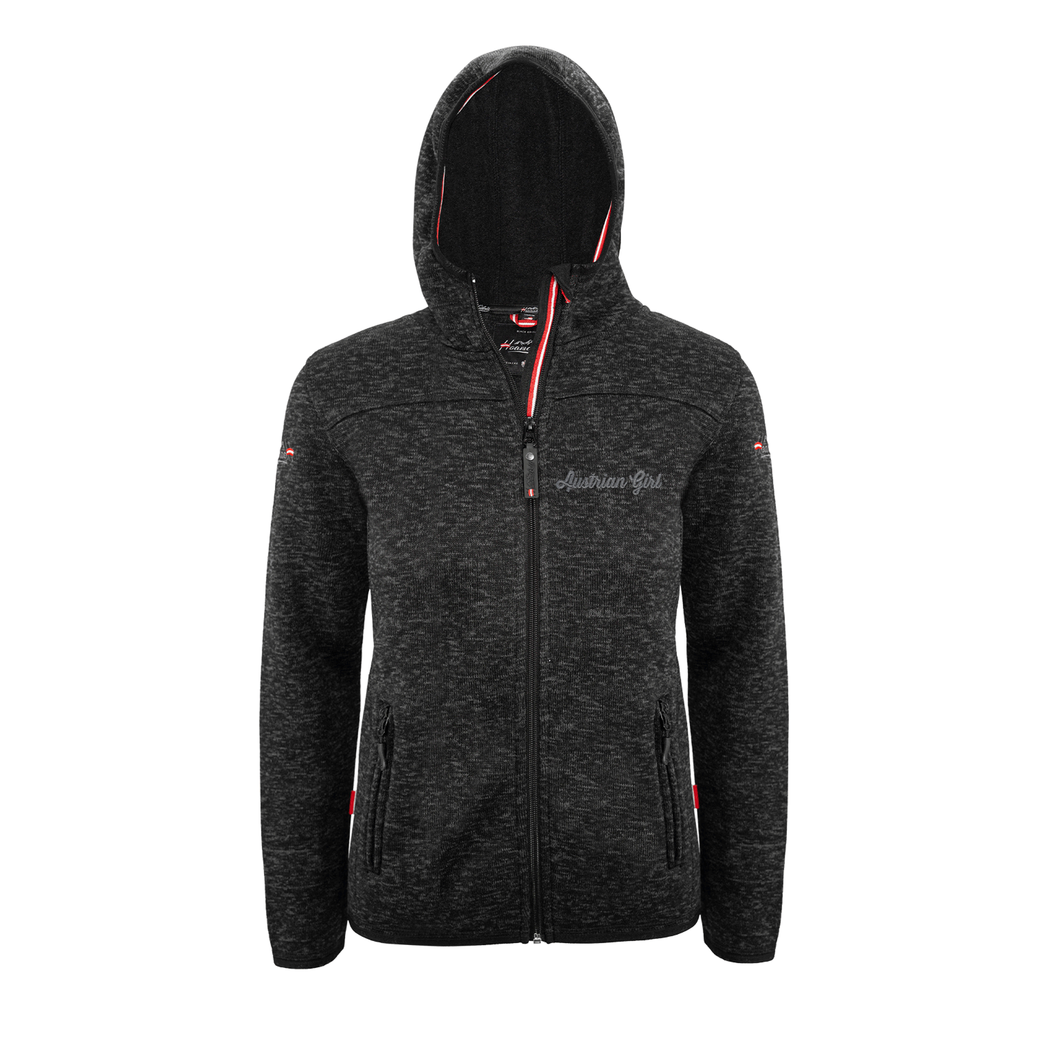 Fleece Jacke für Damen schwarz Austrian Girl