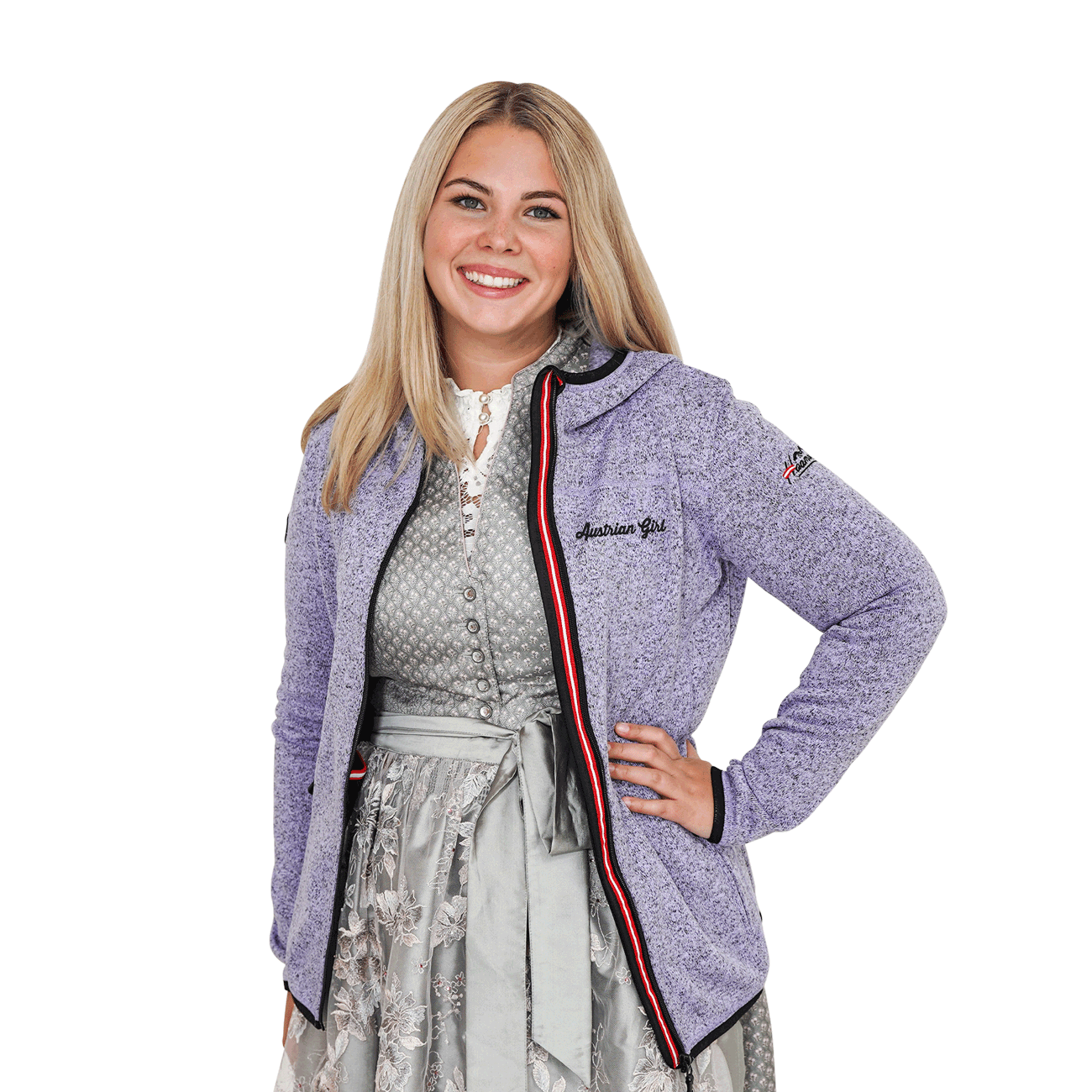 Fleece Weste lila für Damen Austrian Girl