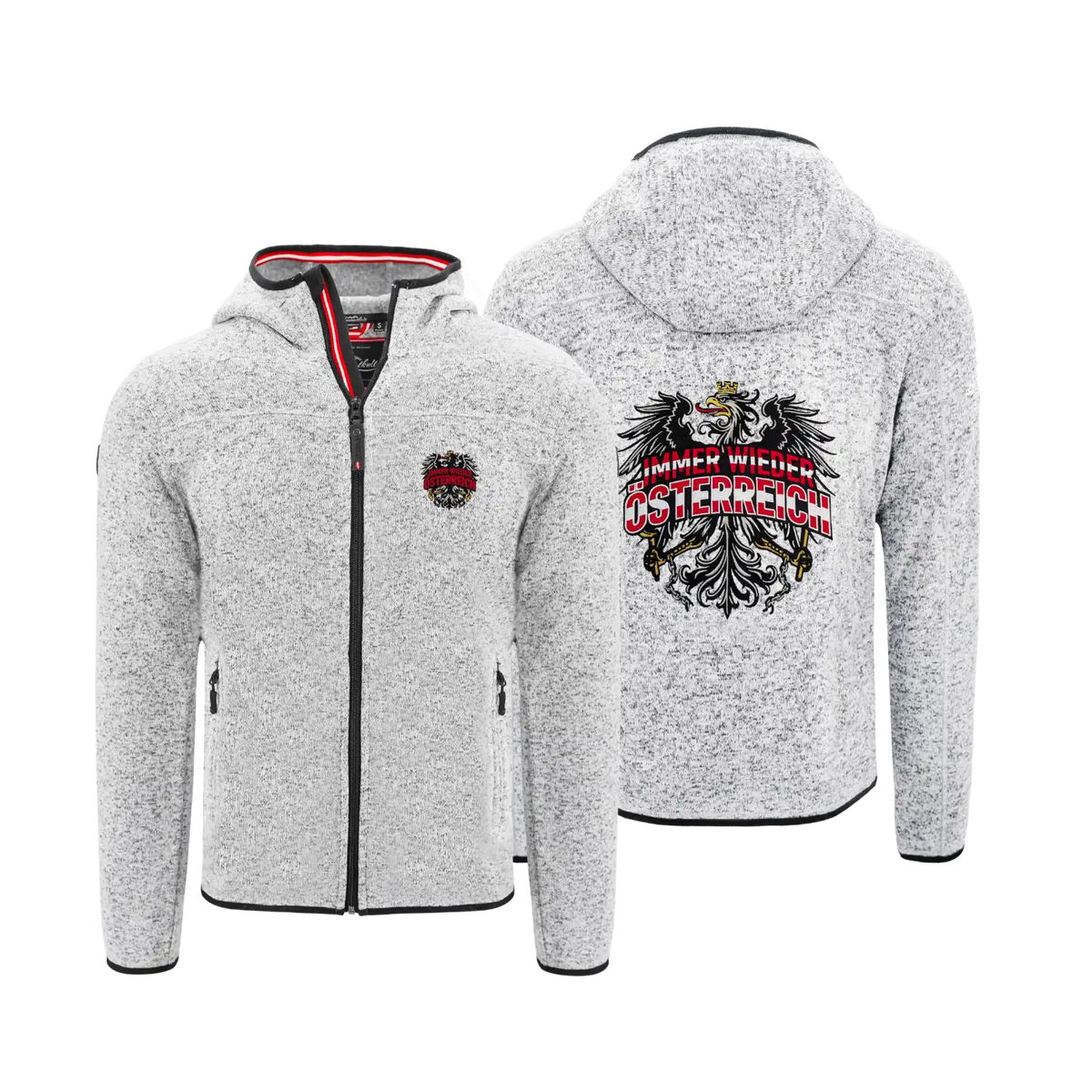Fleece Weste mit Immer wieder Österreich Stickerei #Farbe_Hellgrau