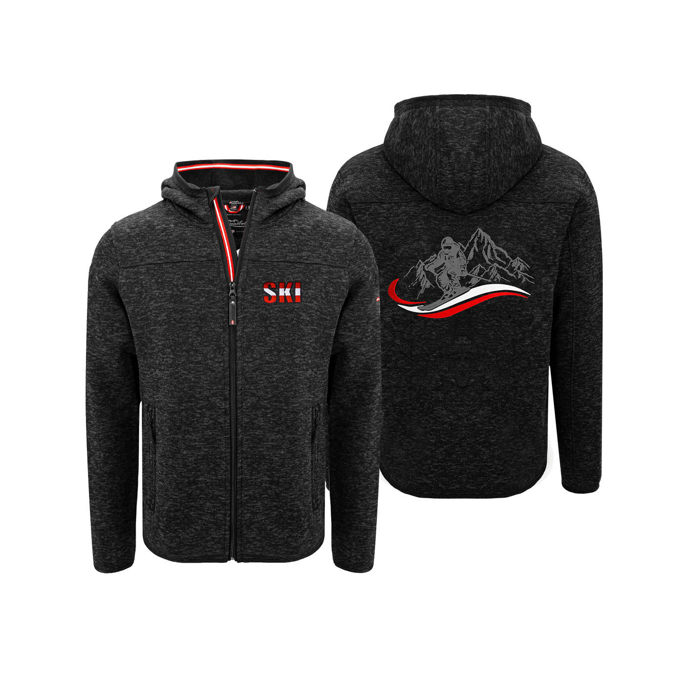 Kultjacke mit Kapuze - Ski rot-weiss-rot