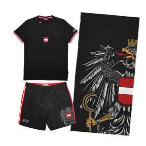 Kombo "Klassiker schwarz" - Badehose, T-Shirt und Badetuch
