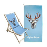 Geschenkpaket Hirsch Liegestuhl Badetuch