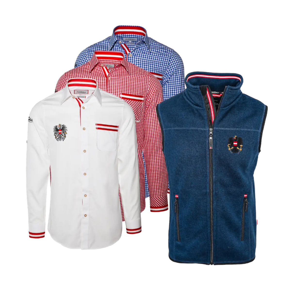 Geschenkpaket Kultgilet dunkelblau Trachtenhemd #Farbe_Dunkelblau