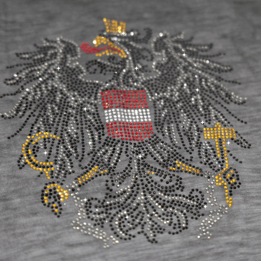 Glitzer Österreich Adler Top Damen