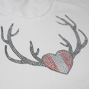 Herz Geweih Glitzer T-Shirt