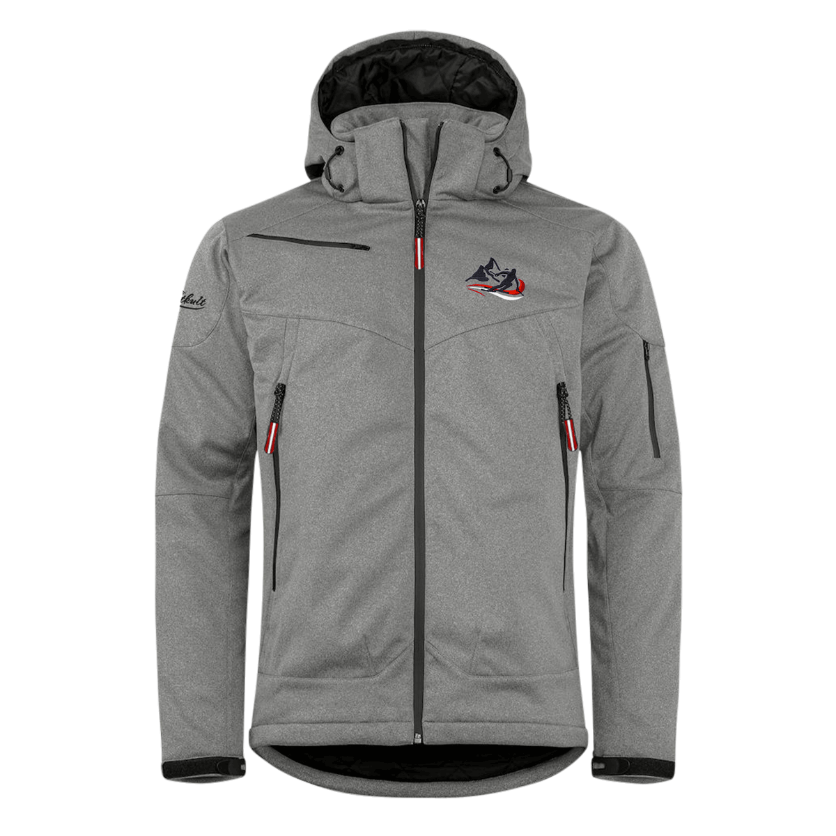 Graue Herren Winterjacke Ski Stickerei #Farbe_Grau