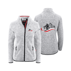Graue Kultjacke ohne Kapuze Damen Ski Motiv