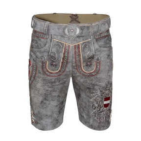 Kult Lederhose Österreich Adler - Vintage Grau