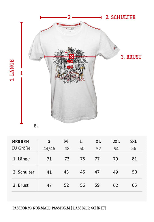 Österreich Adler T-Shirt Flammgarn - Weiss