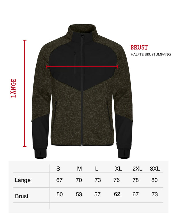 Hirsch Kultjacke Softshell-Fleece - Dunkelgrün