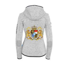 Hellgraue Bayernmode Fleece Jacke für Damen