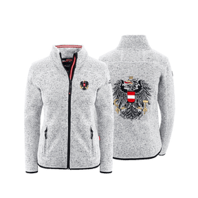Hellgraue Damen Kultjacke ohne Kapuze Österreich Adler