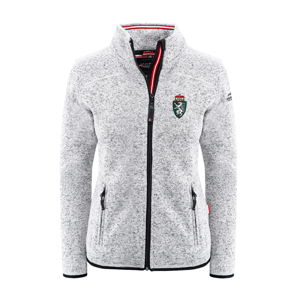 Hellgraue Damen Kultjacke ohne Kapuze Steiermark Stickerei #Farbe_Hellgrau