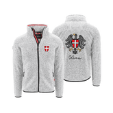 Hellgraue Fleece Jacke für Herren Wien Wappen Stickerei #Farbe_Hellgrau