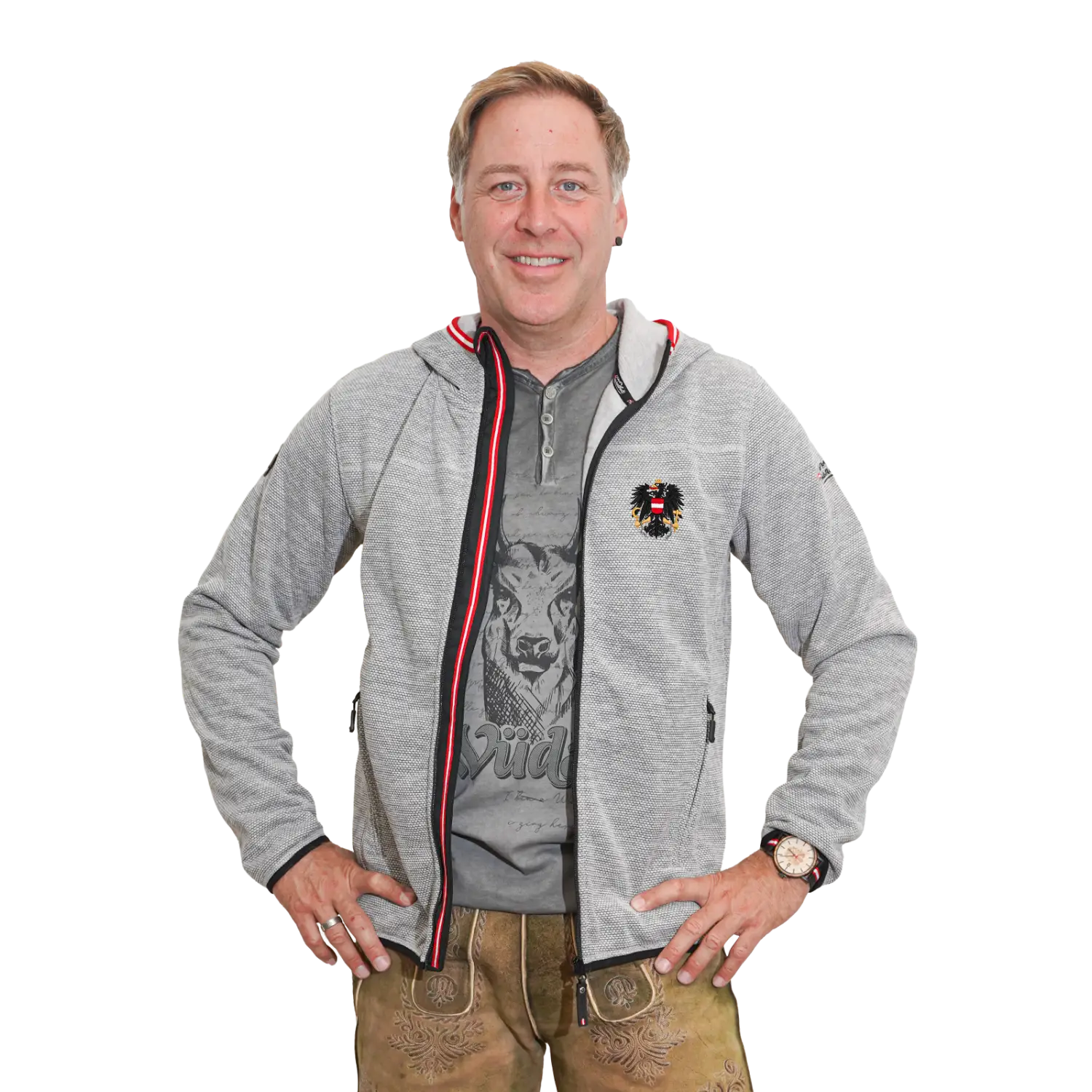Österreich Adler Kultjacke mit Kapuze - Dobby Fleece