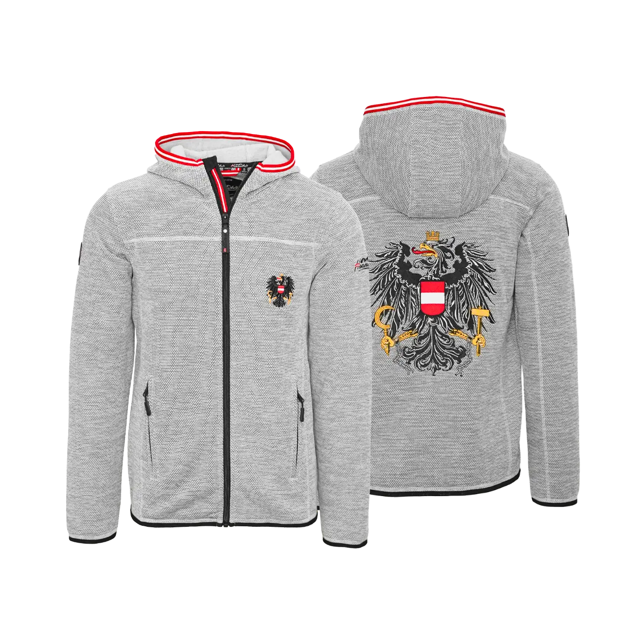Österreich Adler Kultjacke mit Kapuze - Dobby Fleece