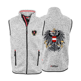 Hellgraues Herren Gilet Strickfleece Adler Stick #Farbe_Hellgrau