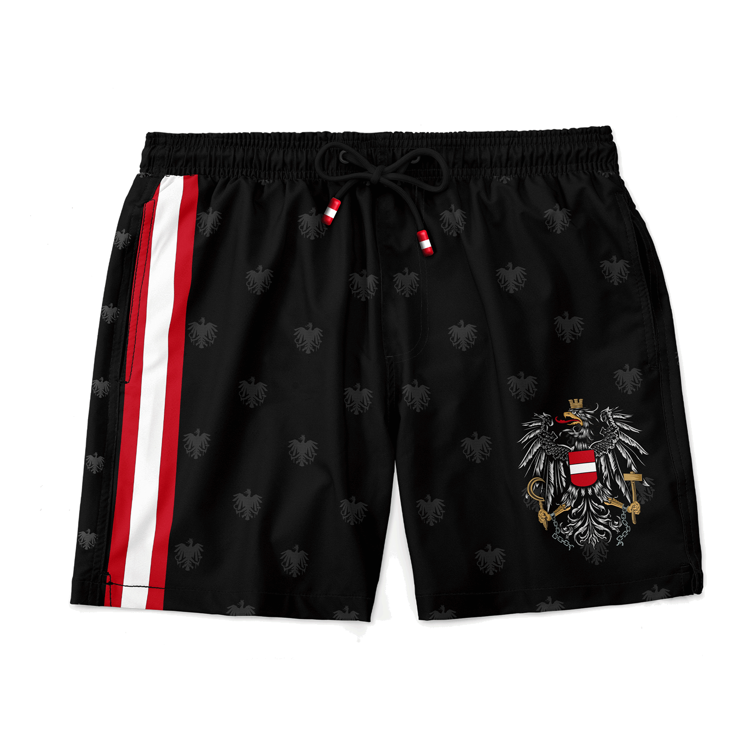 Herren Badehose schwarz Österreich Adler