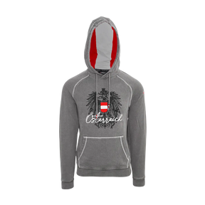 Österreich Adler Vintage Hoodie - Hellgrau