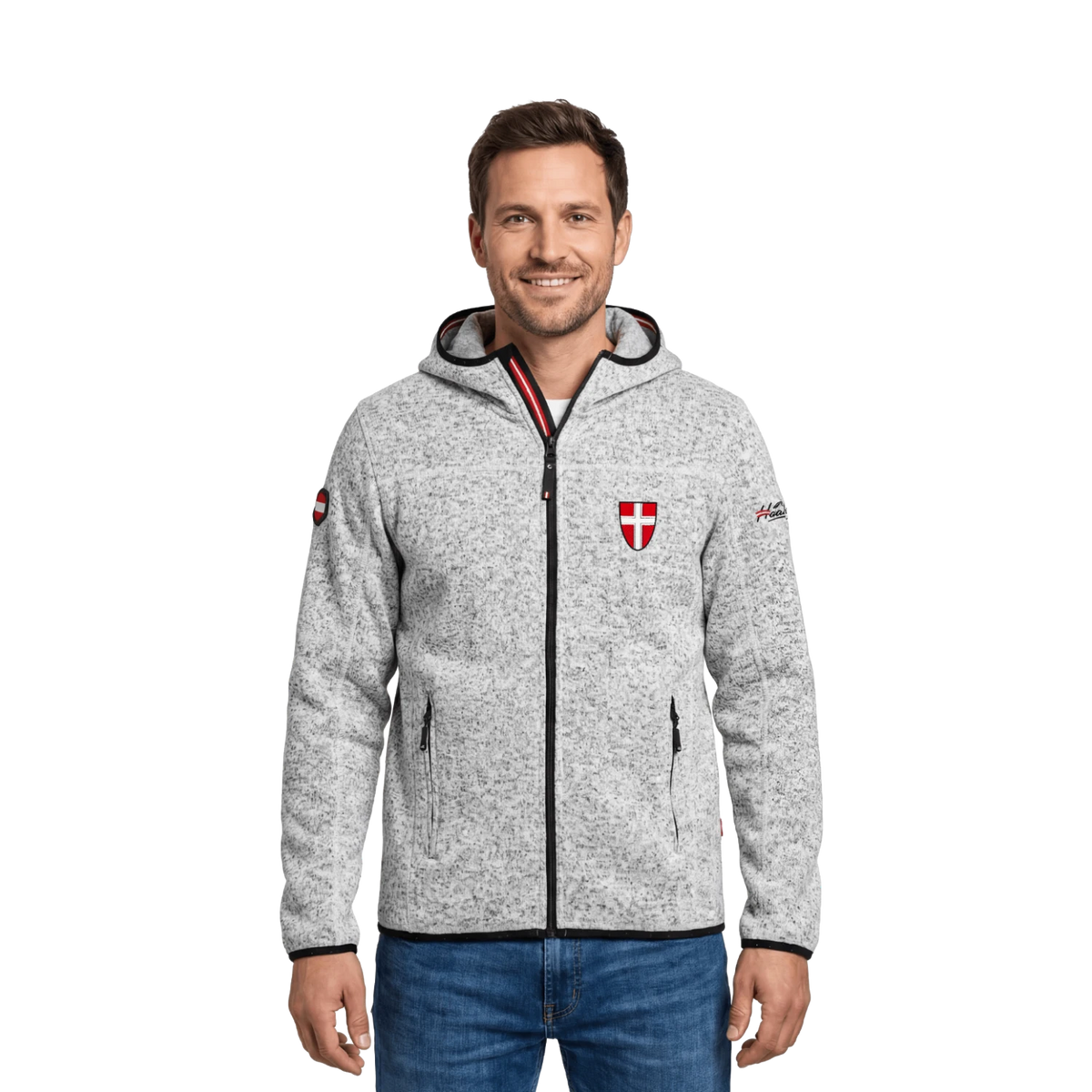 Herren Kultjacke hellgrau Wien Wappen #Farbe_Hellgrau