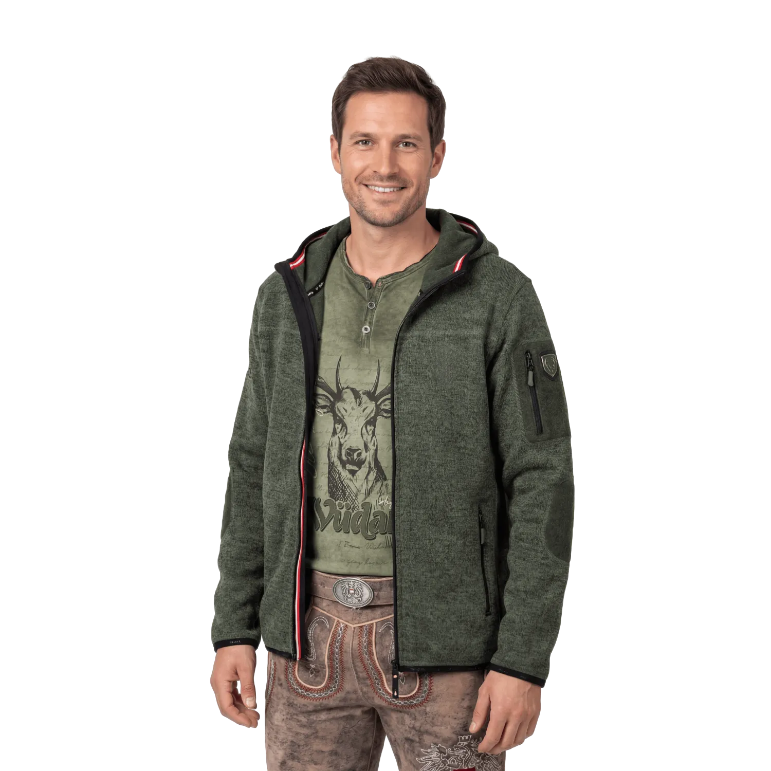 Herren Kultjacke mit Kapuze dunkelgrün