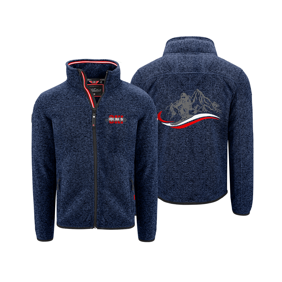 Herren Kultjacke ohne Kapuze dunkelblau Austria Ski Stick #Farbe_Dunkelblau