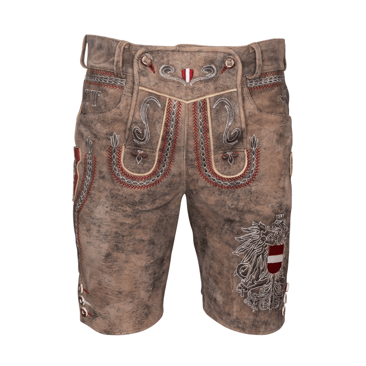 Kult Lederhose Österreich Adler - Vintage Braun