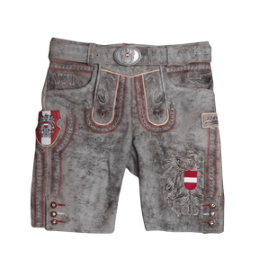 Kult Lederhose Österreich Adler - Vintage Grau