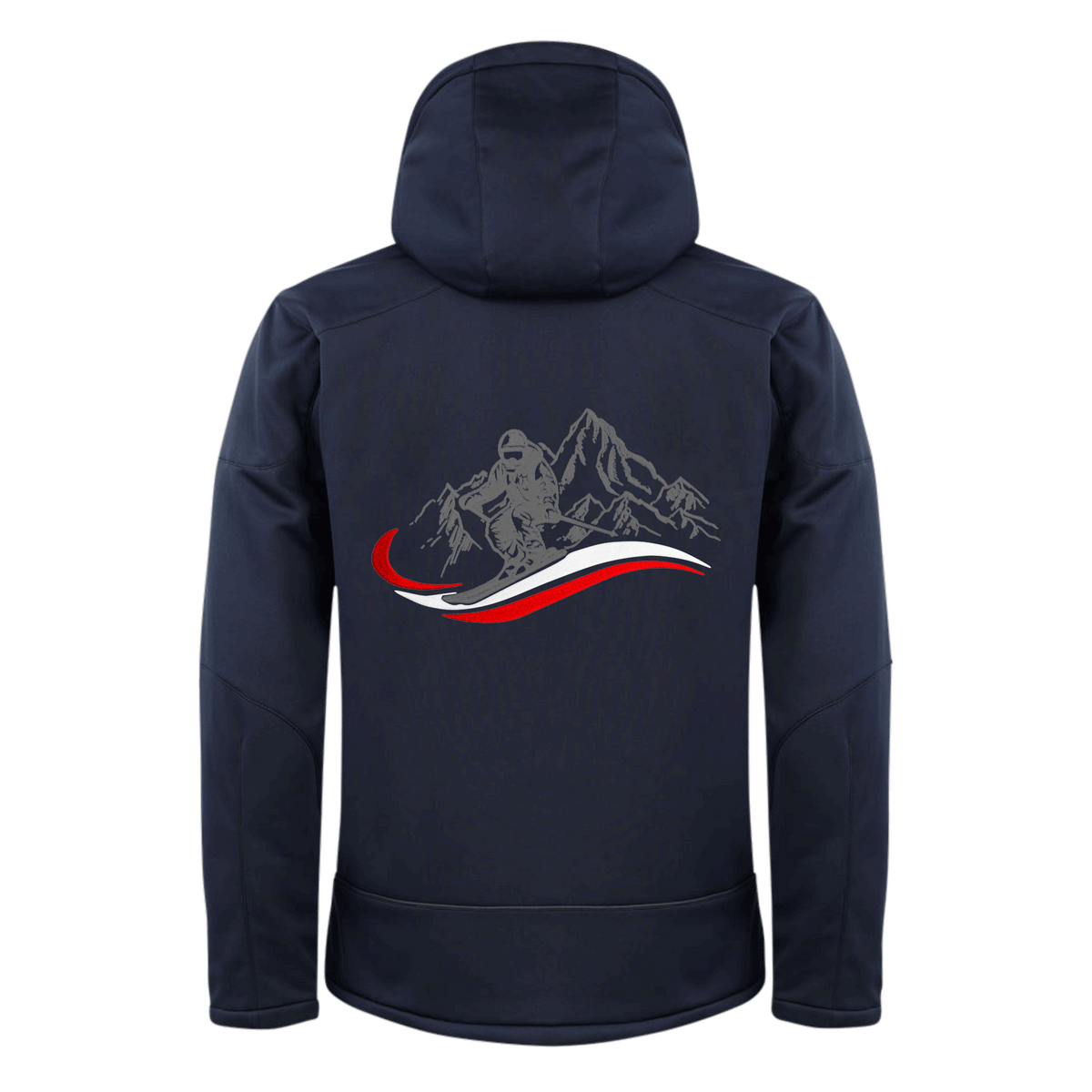 Herren Skijacke dunkelblau mit Skifahrer Motiv