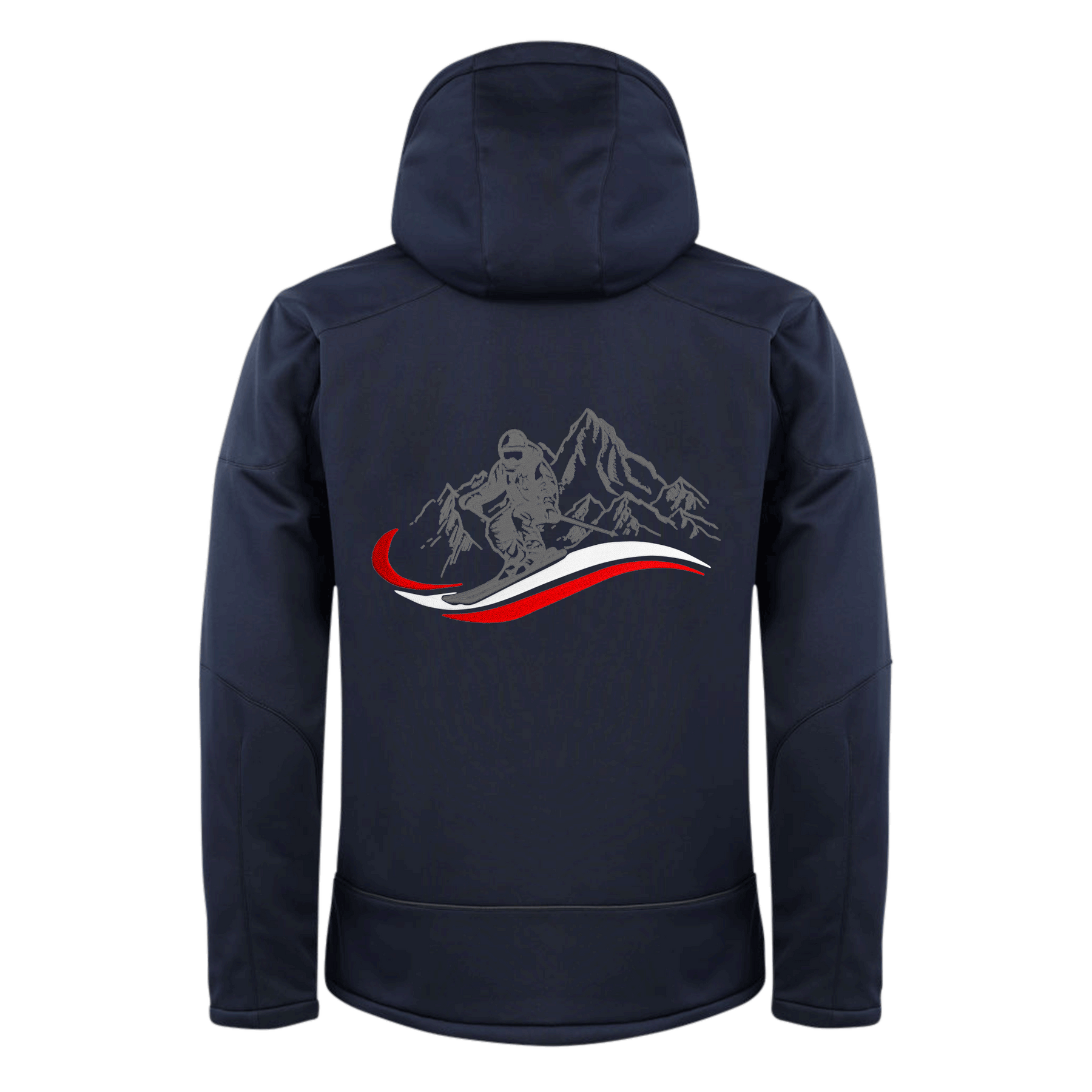 Herren Skijacke dunkelblau mit Skifahrer Motiv