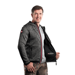 Herren Strickfleece Jacke anthrazit