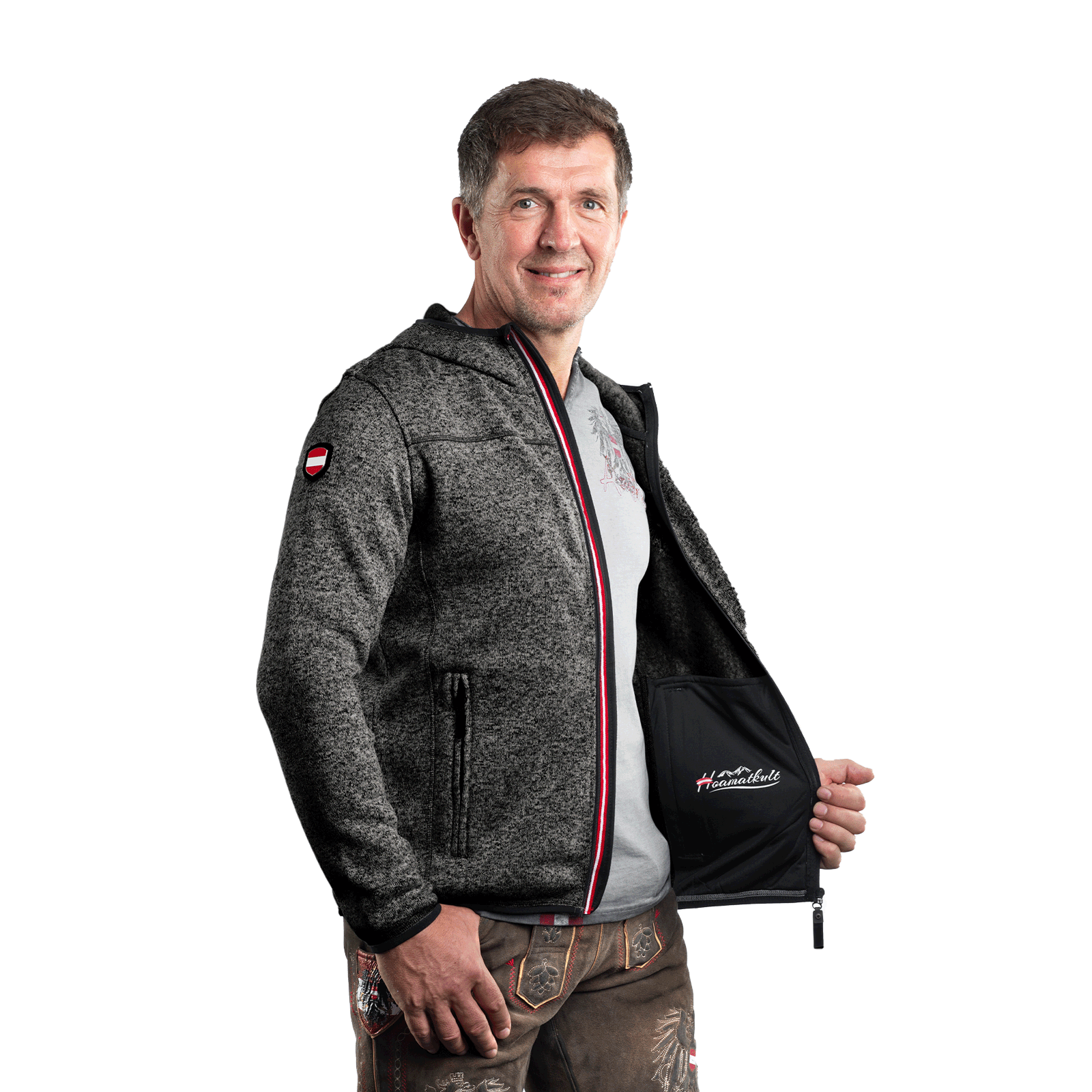 Kultjacke mit Kapuze - Skifahrer