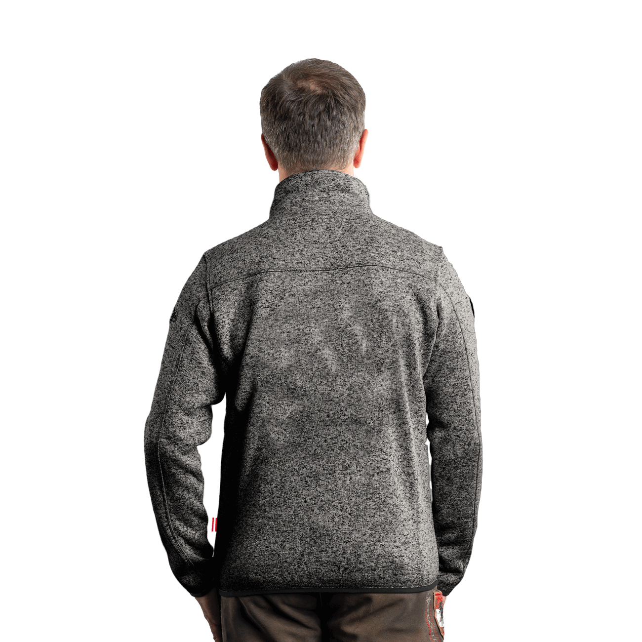 Herren Strickfleece Jacke ohne Kapuze anthrazit
