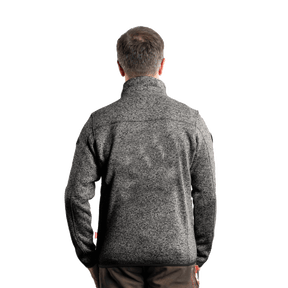 Herren Strickfleece Jacke ohne Kapuze anthrazit