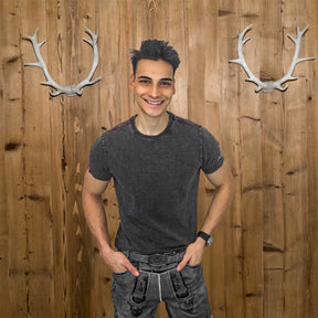Herren T-Shirt dunkelgrau für Lederhose