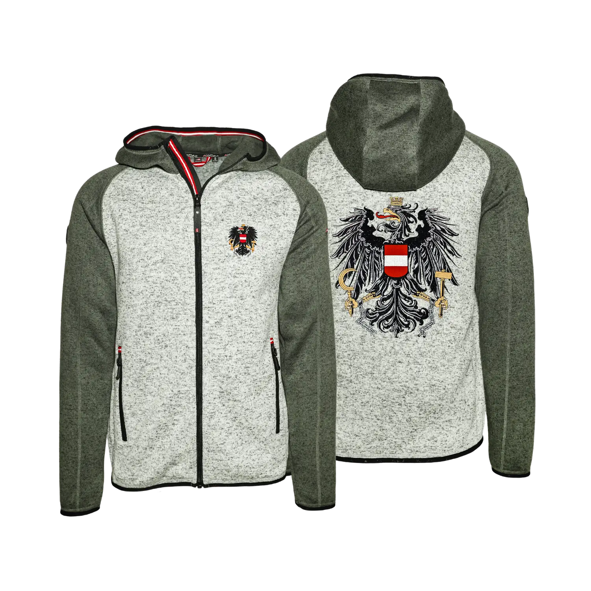 Herren Trachten Raglan Jacke dunkelgrün #Farbe_Hellgrün/Dunkelgrün
