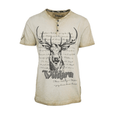 Herren Trachten T-Shirt Hirsch Khaki #Farbe_Khaki