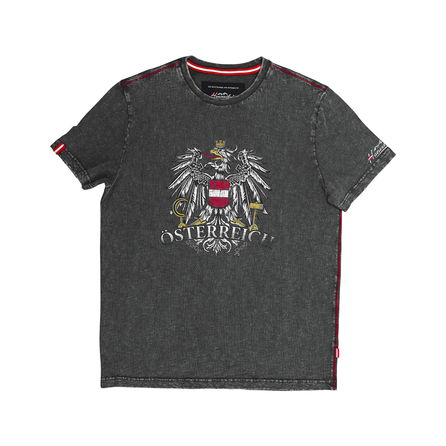 Herren Trachten T-Shirt Vintage grau Adler