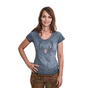 Herz Geweih Glitzer T-Shirt