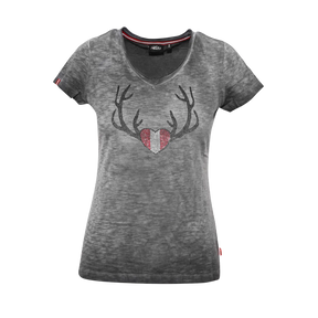 Herz Geweih Glitzer T-Shirt